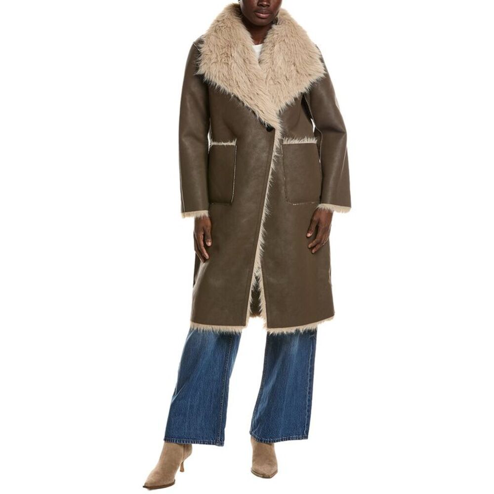 Noize Womens Padma Long Coat, Brown